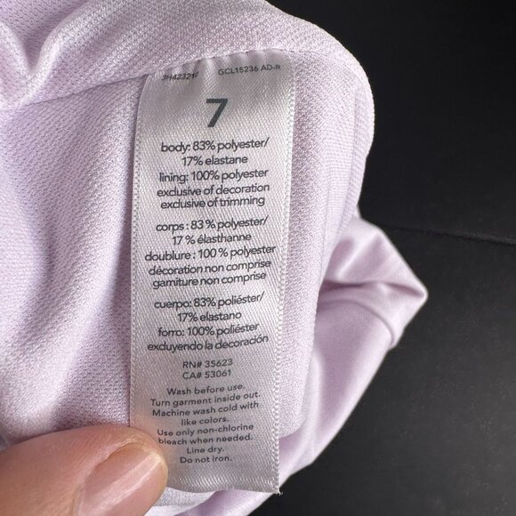 Carter's Girl's Lavender One Piece Tank Swimsuit w/ Sequined Flamingo, Size 7 - Picture 4 of 4